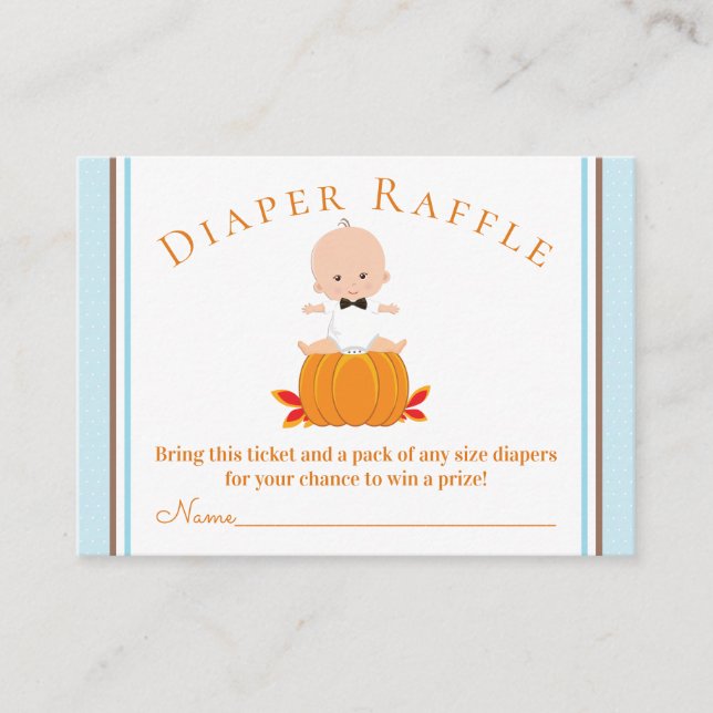 Boy Pumpkin Diaper Raffle Tickets (Vorderseite)