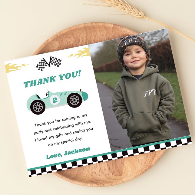 Boy Race Car Geburtstagsparty Danke Karte (Von Creator hochgeladen)