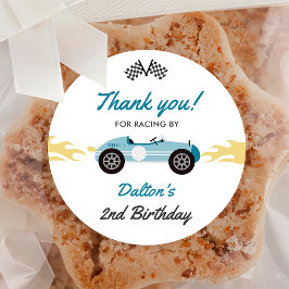 Boy Race Car Geburtstagsparty Runder Aufkleber