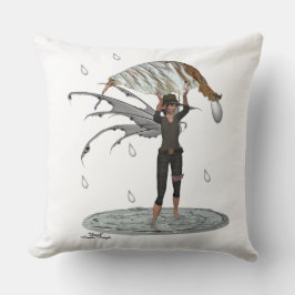 Boy Rain Fairy mit Blätterpfropfkissen Kissen