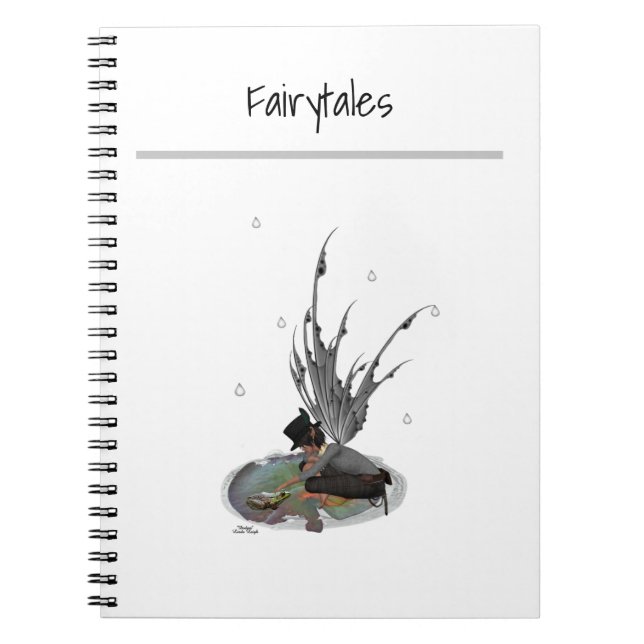 Boy Rain Fairy mit Frog Spiral Notebook Notizblock (Vorderseite)