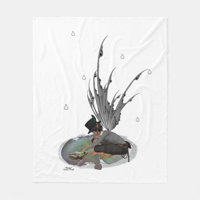 Boy Rain Fairy mit Frosch Fleece Blanket (Vorderseite)