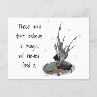 Boy Rain Fairy mit Frosch Posrcard Postkarte