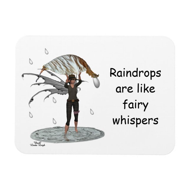 Boy Rain Fairy mit leaf flexiblen Magnet (Horizontal)