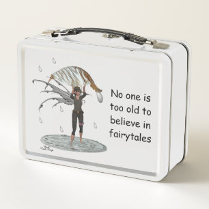 Boy Rain Fairy mit leaf Metall Lunchbox
