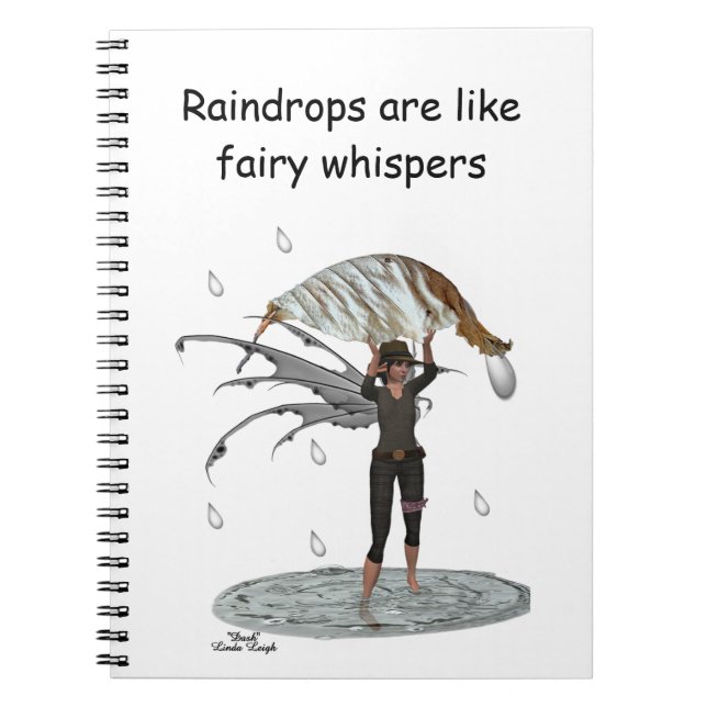 Boy Rain Fairy mit leaf Spiral Foto Notebook Notizblock (Vorderseite)