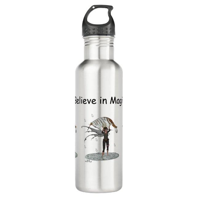 Boy Rain Fairy mit Leaf Wasserflasche Edelstahlflasche (Vorderseite)