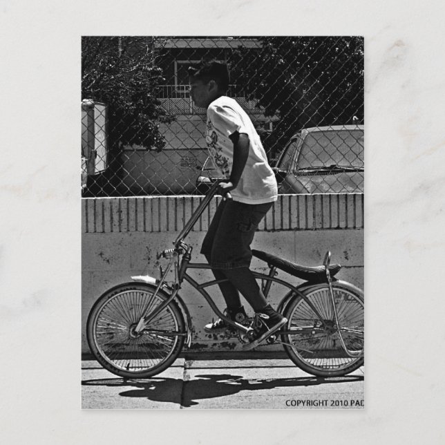 Boy Riding Bike Postkarte (Vorderseite)