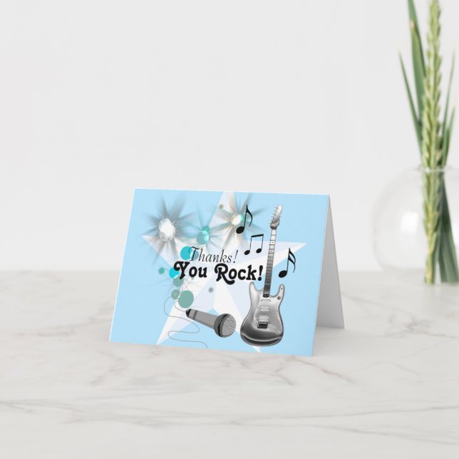 Boy Rock Star Vielen Dank Dankeskarte (Vorderseite)