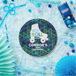 Boy Roller Skaten Geburtstag Lass uns Roll Pappteller