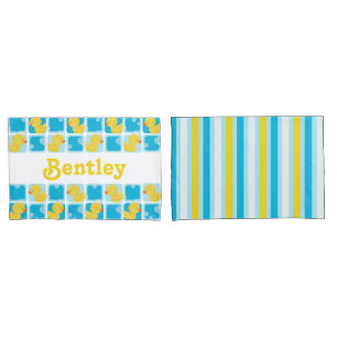 Boy Rubber Ente Personalisiert Name Pillowcase Set Kissenbezug