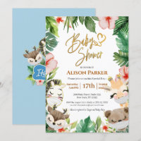 Boy Safari Animals Jungle Greenery Baby Boy Shower