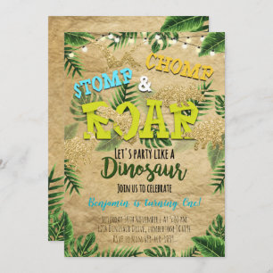 Boy Safari Dinosaur Invitation Anniversaire