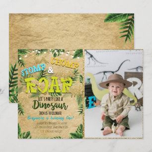 Boy Safari Dinosaur Invitation Anniversaire Avec P