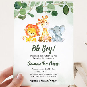 Boy Safari Jungle Baby Dusche Einladung