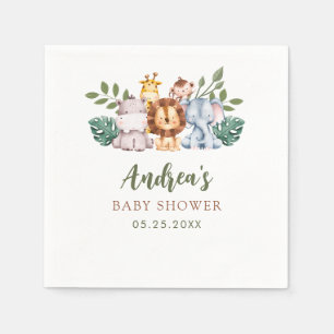 Boy Safari Jungle Baby Dusche Napkins Serviette