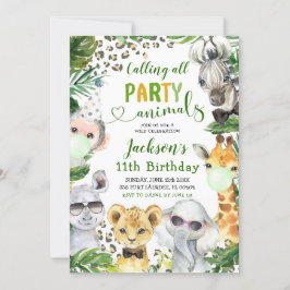 Boy Safari Party Tiere Geburtstag Einladung