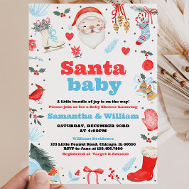 Boy Santa Baby Babydusche Einladung