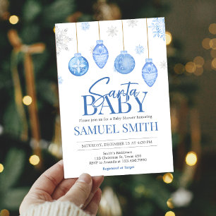 Boy Santa Baby Weihnachtsdusche Einladung