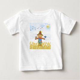 Boy Scarecrow mit Vogelfall Baby T-shirt