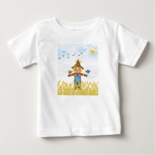 Boy Scarecrow mit Vogelfall Baby T-shirt