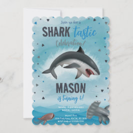 Boy Shark Birthday Shark Tastic Celebration Einladung