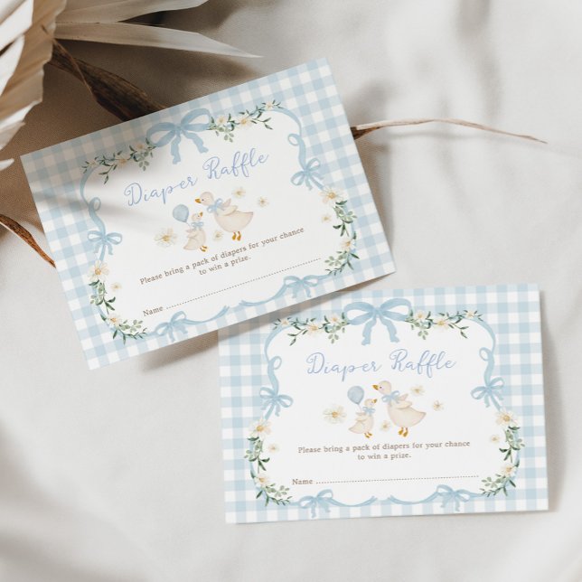 Boy Silly Goose Coquette Blue Bow Diaper Raffle Begleitkarte (Von Creator hochgeladen)