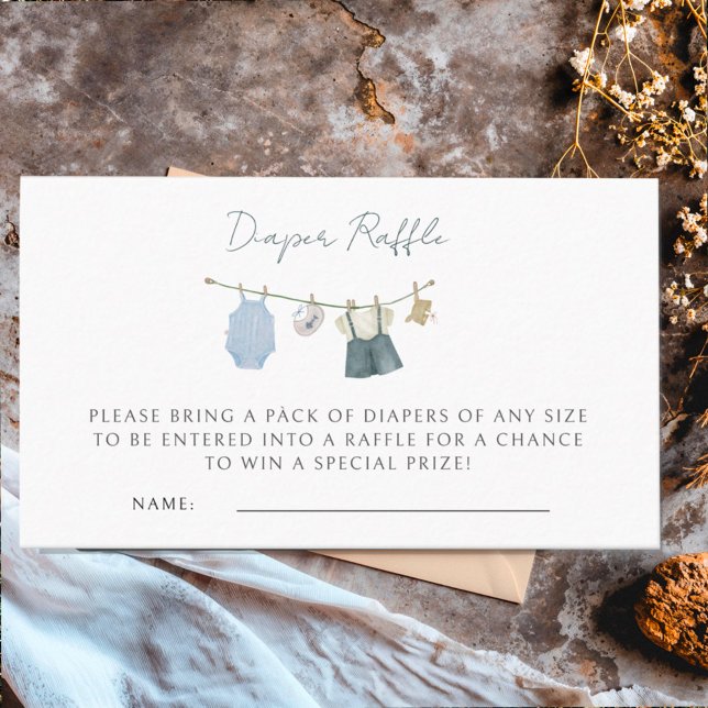 Boy Simple Clothes Watercolor Babydusche Begleitkarte (Von Creator hochgeladen)