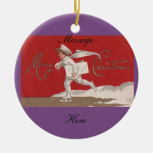 Boy Skaten Vintag Thunder_Cove Weihnachten Keramik Ornament