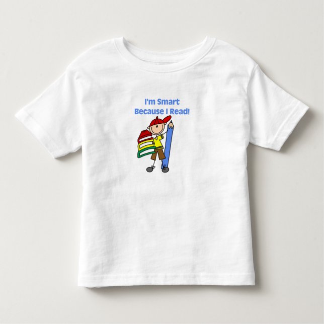 Boy Smart, weil ich lese Kleinkind T-shirt (Vorderseite)