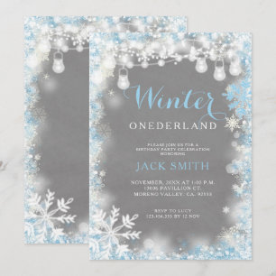 Boy Snowflakes Winter Einlandgeburt Einladung