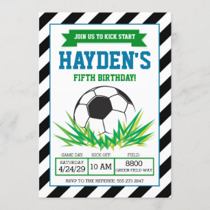 Boy Soccer Anniversaire Fête Invitation
