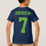 Boy Soccer Birthday Party T - Shirt<br><div class="desc">Personalisieren Sie das Shirt Ihres Jungen zum Geburtstag mit diesen Fußball-Shirts, die den Namen und das Alter Ihres Kindes enthalten. Das perfekte Shirt für eine Geburtstagsfeier zum Thema Fußball!</div>