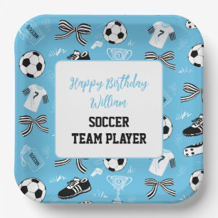 Boy Soccer Player Geburtstagsfeier Bluepapierplatt Pappteller