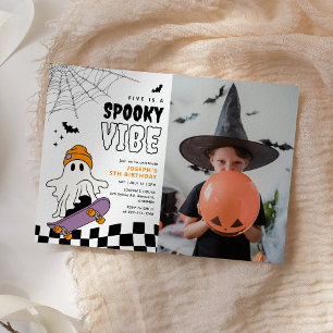 Boy Spooky Halloween Foto Einladung