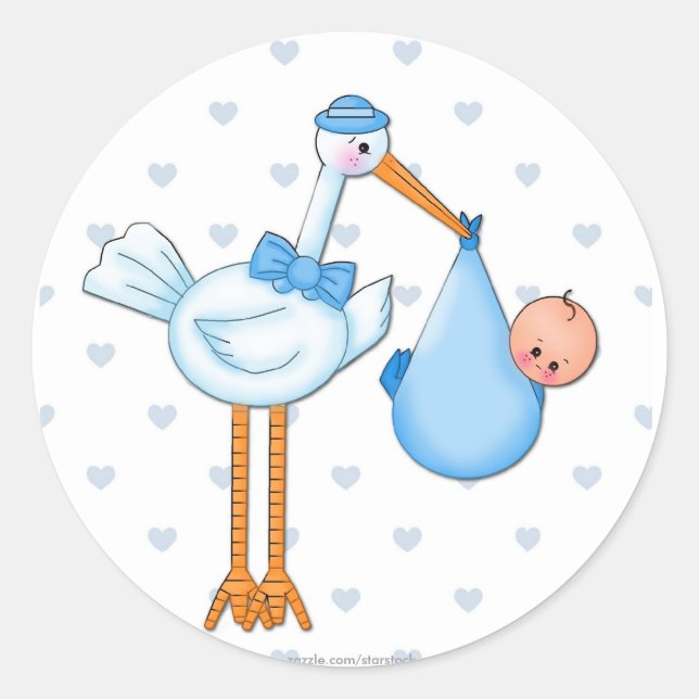 Boy Stork Sticker (Vorderseite)