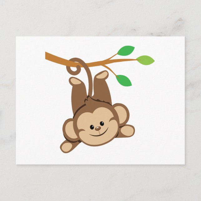 Boy Swinging Monkey Postkarte (Vorderseite)