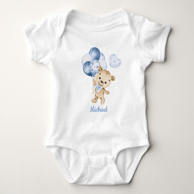 Boy Teddy Bear Baby Bear Baby Bodysuit Baby Strampler (Vorderseite)