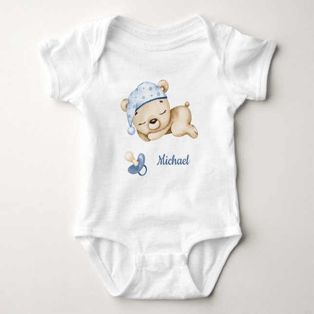 Boy Teddy Bear Baby Bear Baby Bodysuit Strampler (Vorderseite)