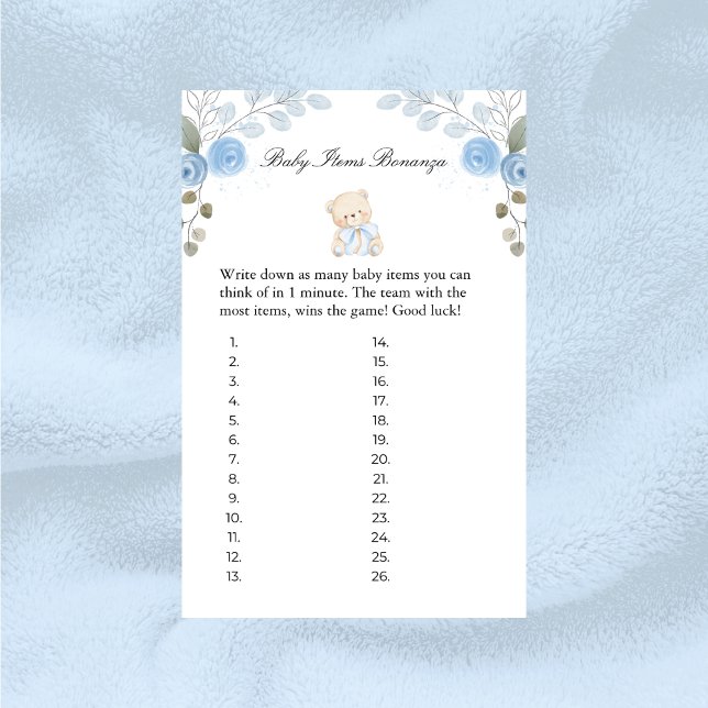 Boy Teddy Bear Baby Items Baby Showspiel (Von Creator hochgeladen)