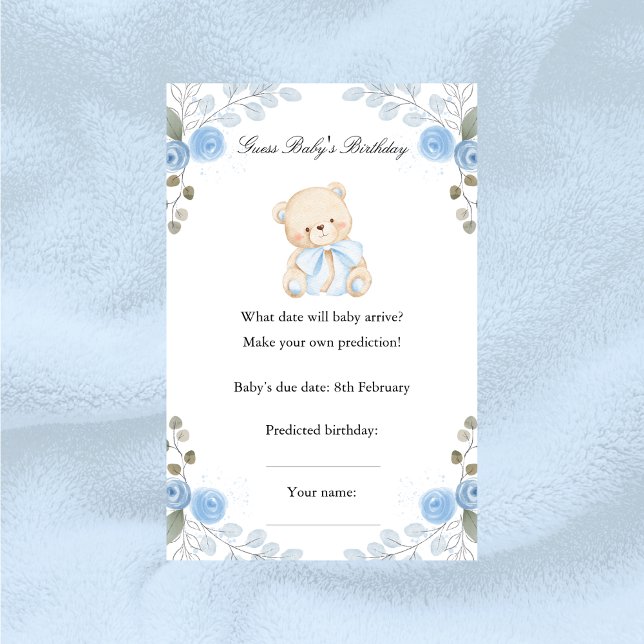 Boy Teddy Bear Birthday Guess Baby Showspiel (Von Creator hochgeladen)