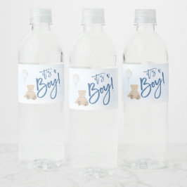 Boy Teddy Bear Blue Balloon Baby Dusche