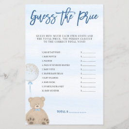 Boy Teddy Bear Blue Balloon Raten Sie das Preisspi