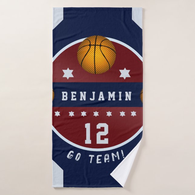 Boy Teen Basketball Alle Stars Name Sport Badehandtuch (Badehandtuch)