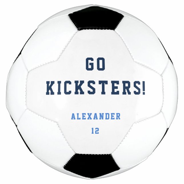 Boy Teenager Sports Blue Team Simple Soccer Ball (Vorderseite)