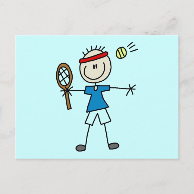 Boy Tennis Player Shirts und Geschenke Postkarte (Vorderseite)