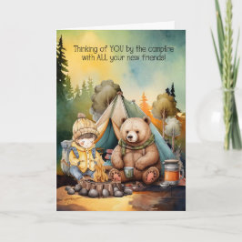 Boy Thinking of You Away at Summer Camp for Kids Karte