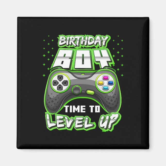 "Boy Time to Level Up Video Game Birthday Gamer 11 Magnet (Vorne)