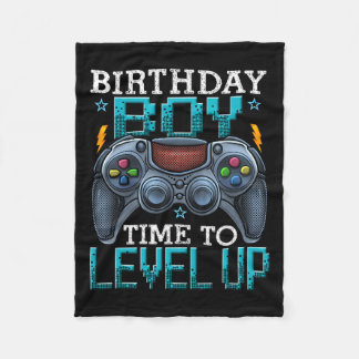 "Boy Time to Level Up Video Game Birthday Gamer 12 Fleecedecke