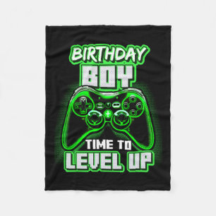 "Boy Time to Level Up Video Game Birthday Gamer 6 Fleecedecke